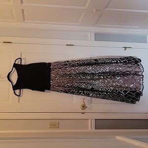 Black and pink and silver prom dress